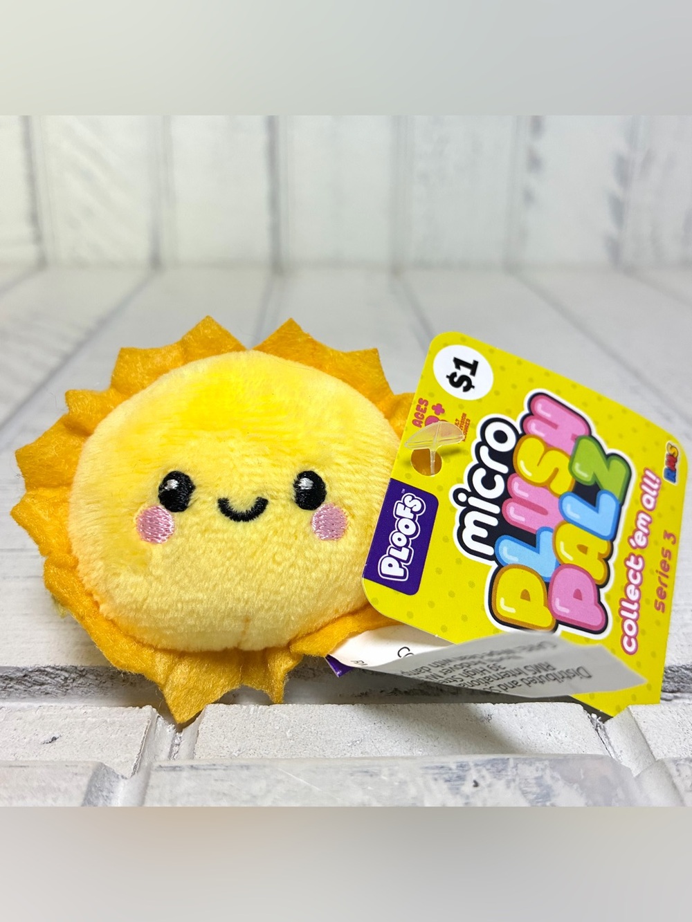 PLOOFS Micro Plush Palz collect ‘em all! Series 3 Yellow Sun RMS 2024 NWT